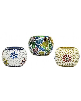 Handcrafted Mosaic Glass Tea Light Holder (3*3 Inches)
